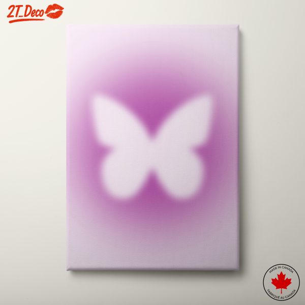 Stylized Butterfly Art in Soft Pink