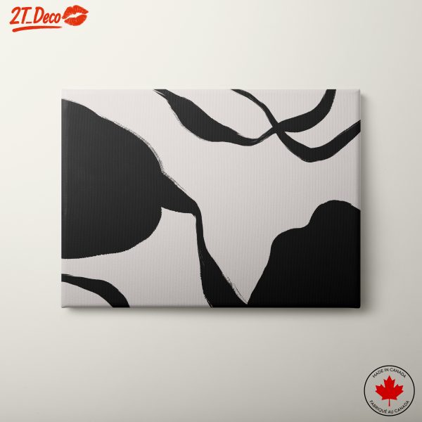 Modern Abstract Composition in Black and White