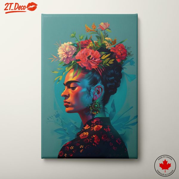 Vibrant Afro Art Portrait with Floral Elements