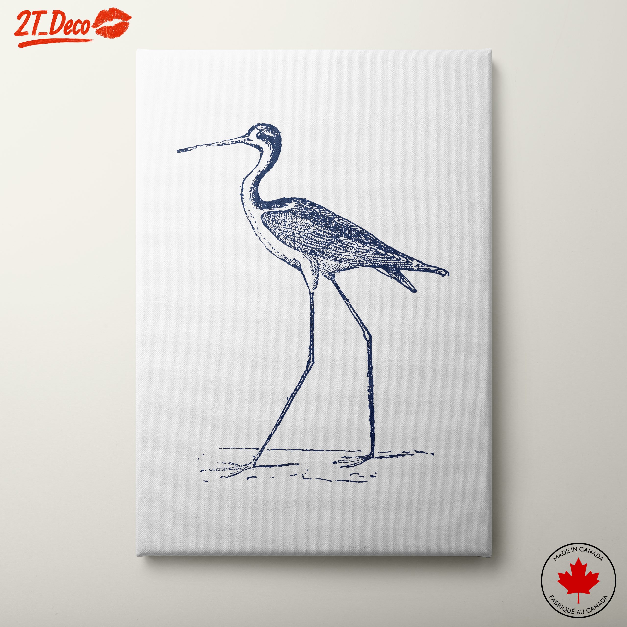 Elegant Bird Illustration in Blue
