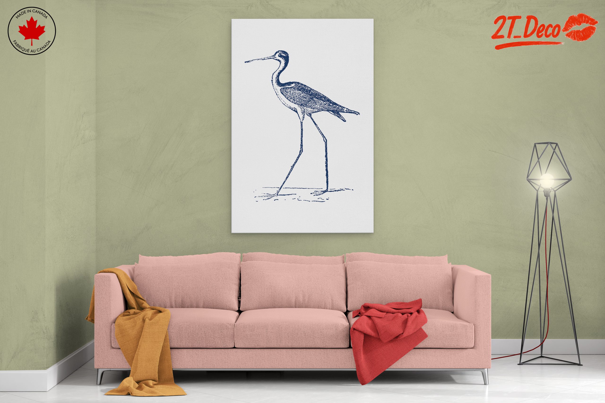 Elegant Bird Illustration in Blue - Image 2