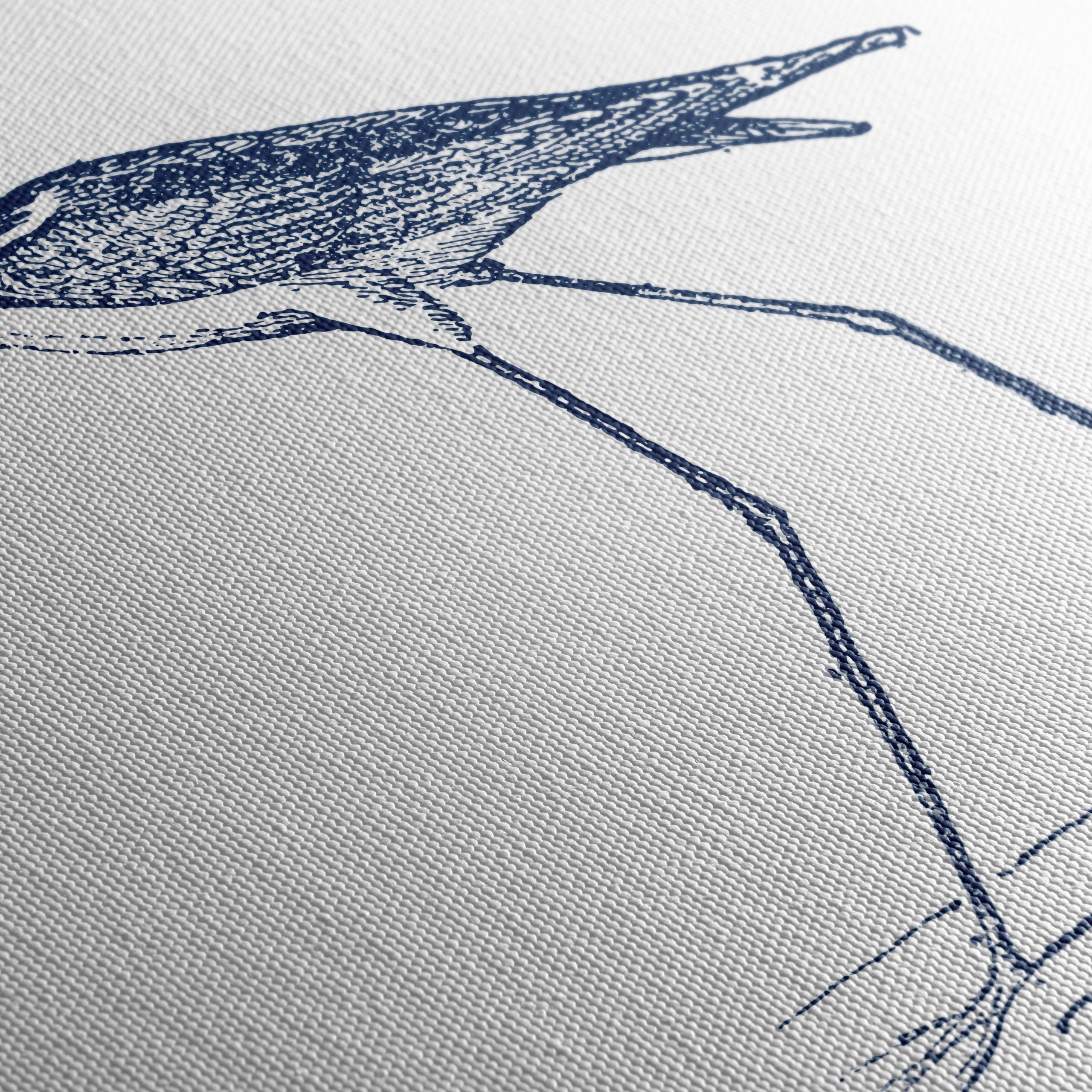 Elegant Bird Illustration in Blue - Image 5