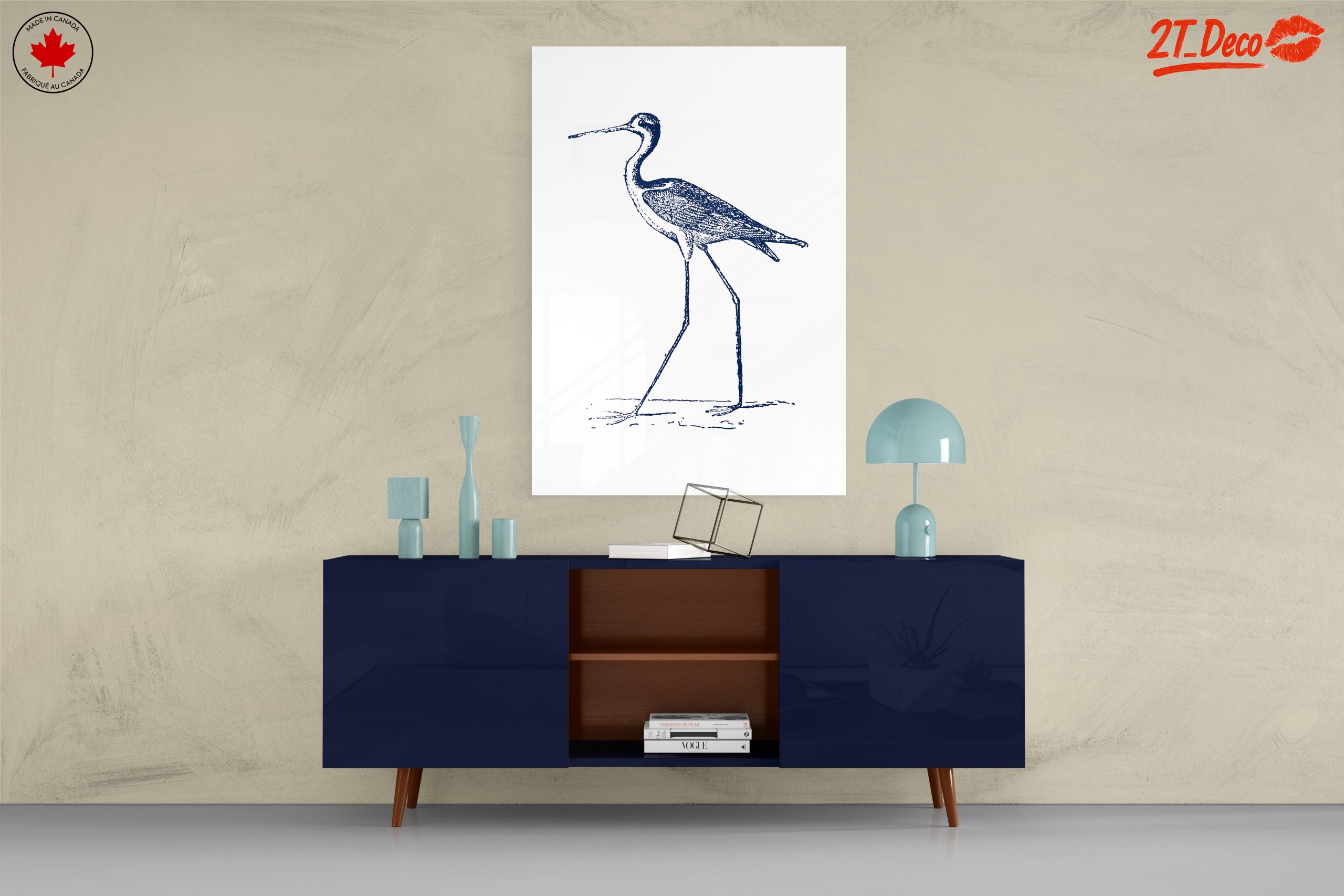 Elegant Bird Illustration in Blue - Image 8
