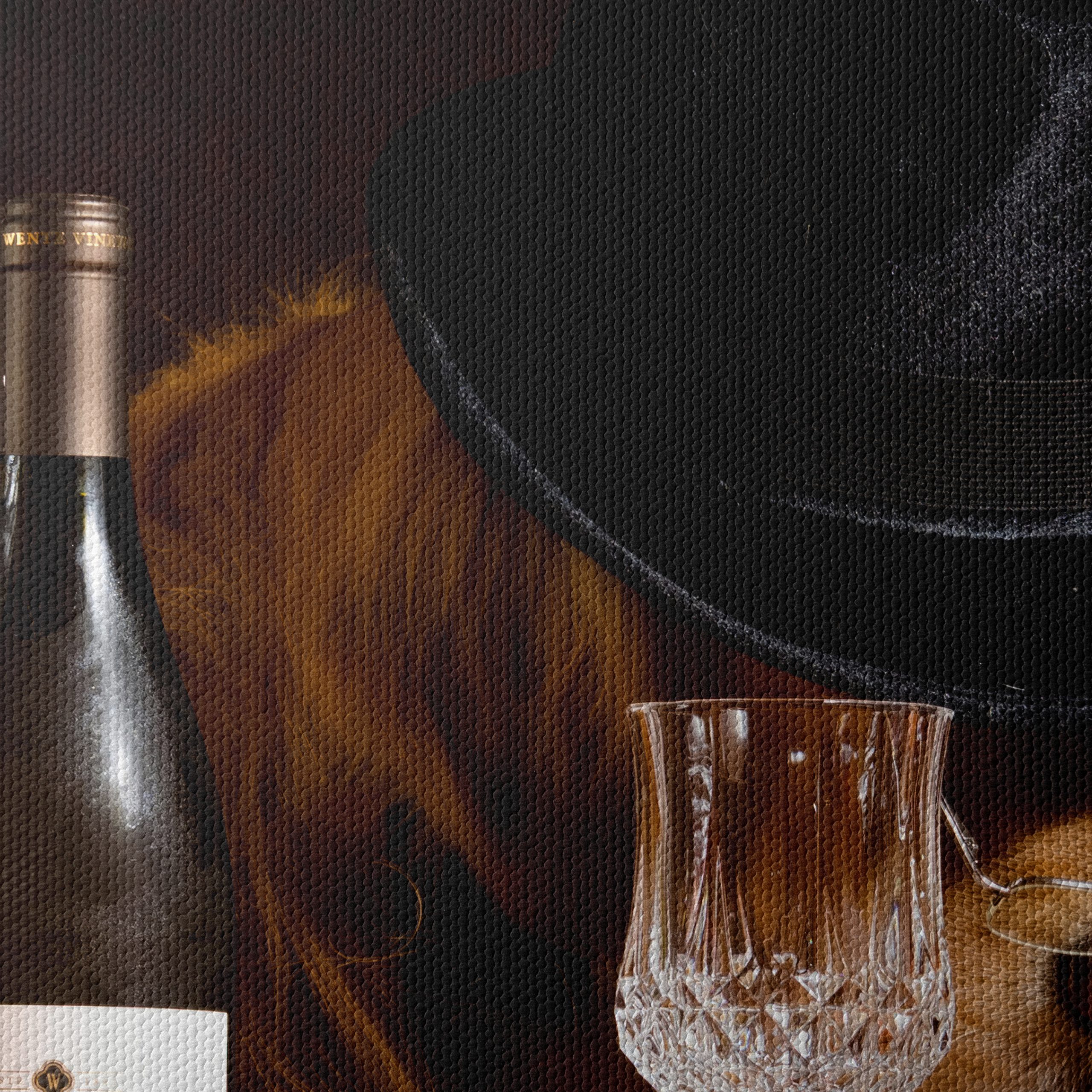 Cute Dog with Wine Glass and Hat Art - Image 4