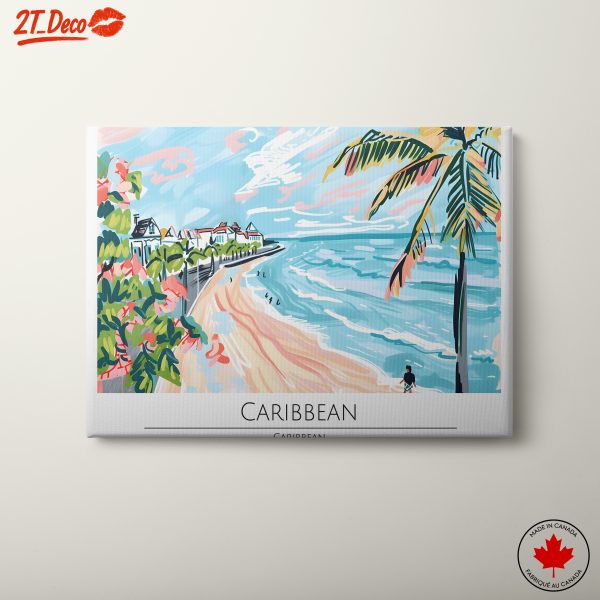 Tropical Beach Landscape with Palm Trees