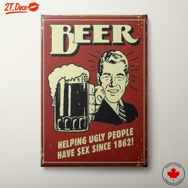Vintage Beer Advertisement with Humorous Tagline