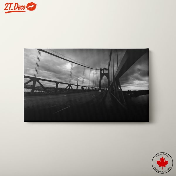 Dramatic Bridge Landscape in Black and White