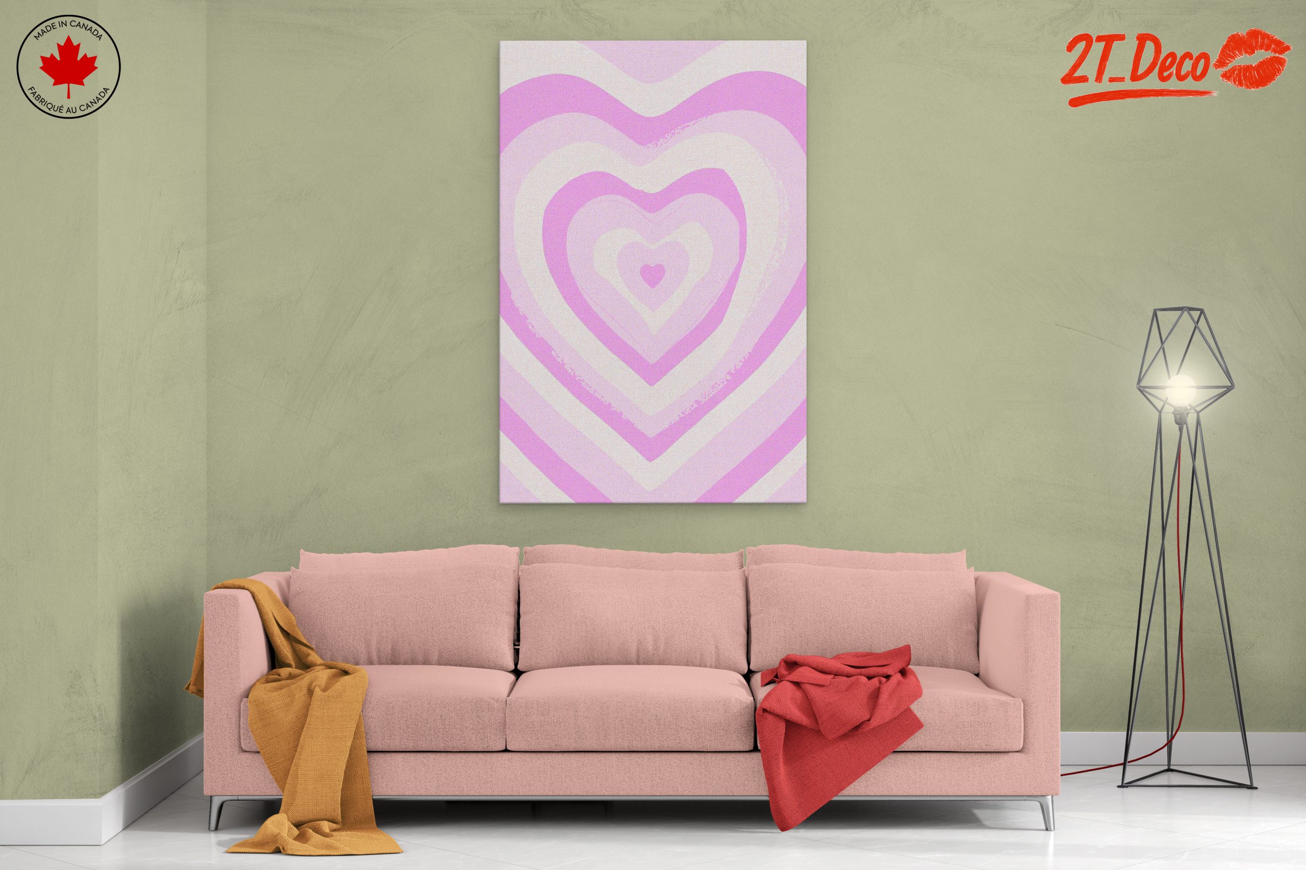 Gradient Heart Artwork in Soft Pink Tones - Image 2