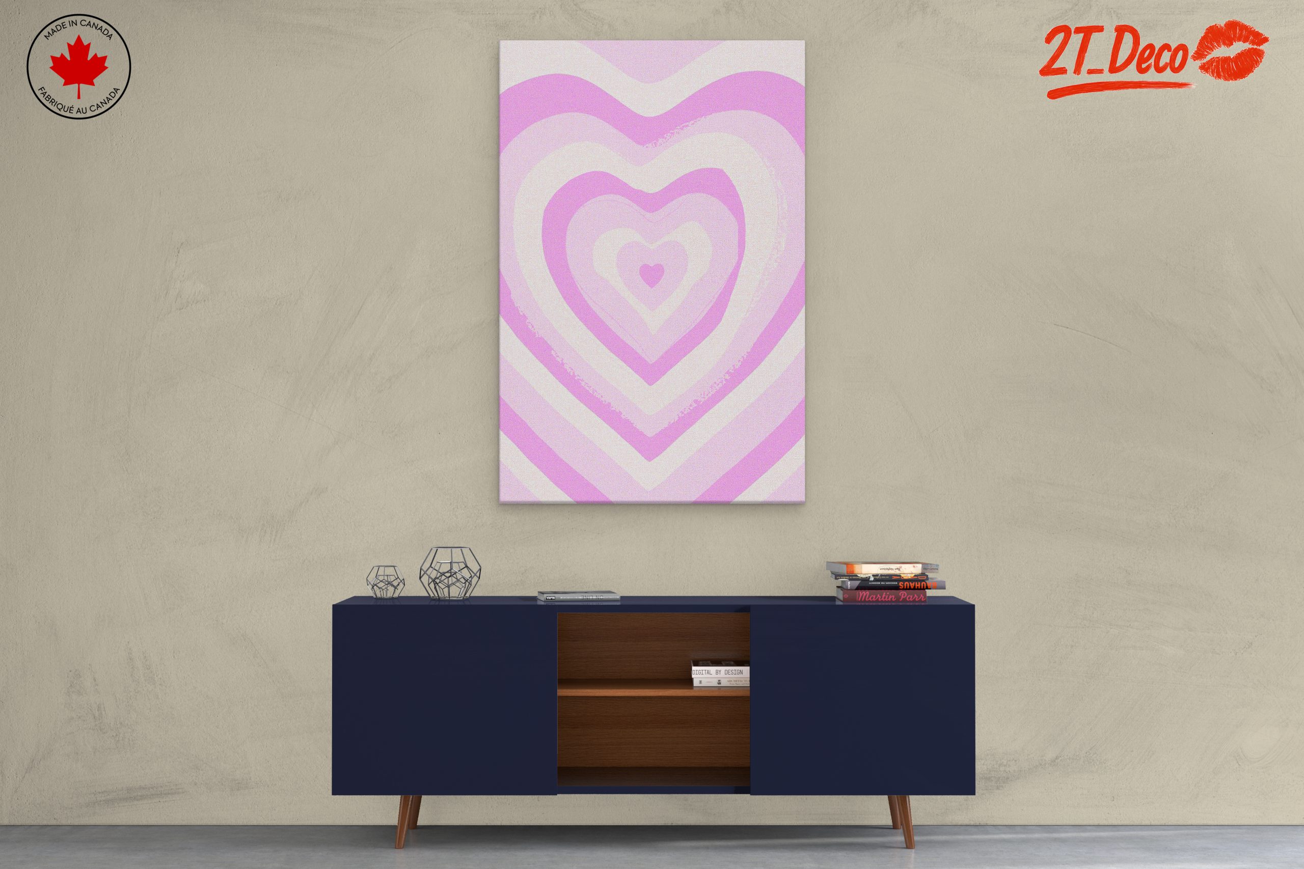 Gradient Heart Artwork in Soft Pink Tones - Image 3