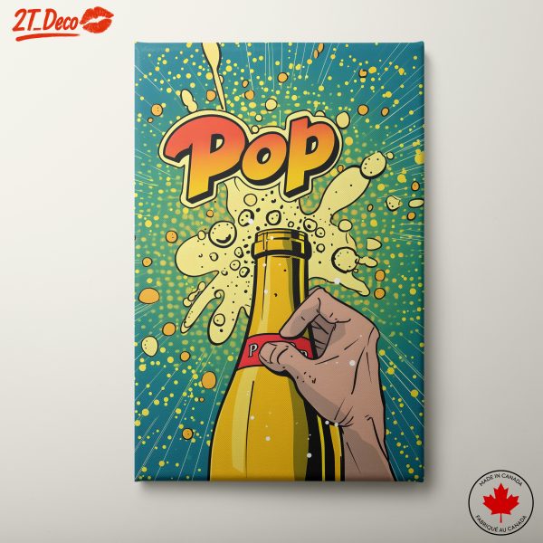 Dynamic Pop Art of a Champagne Bottle