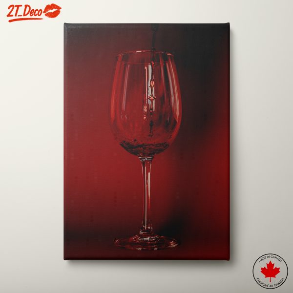 Elegant Wine Glass on Red Background