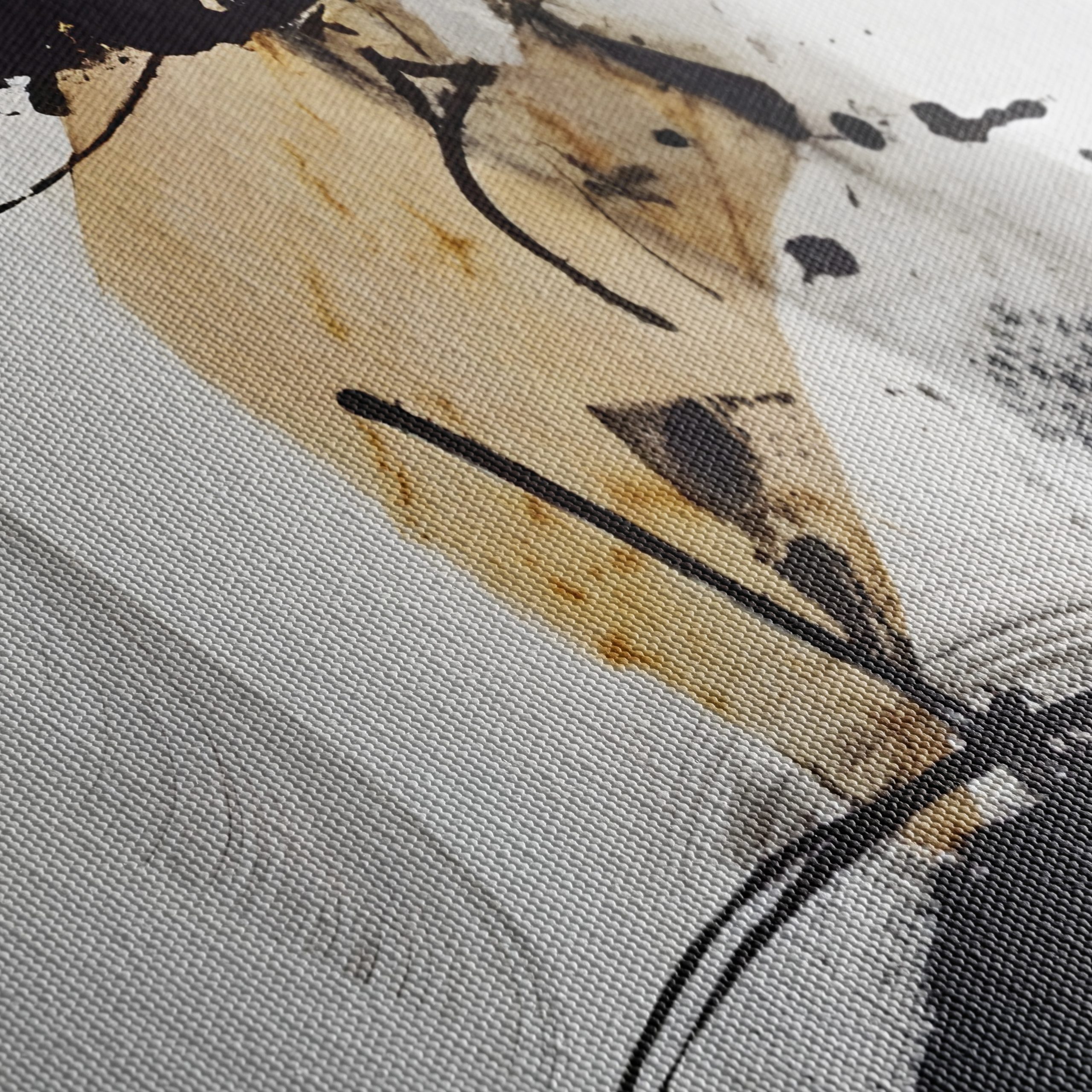 Dynamic Abstract Artwork with Black and Gold - Image 5