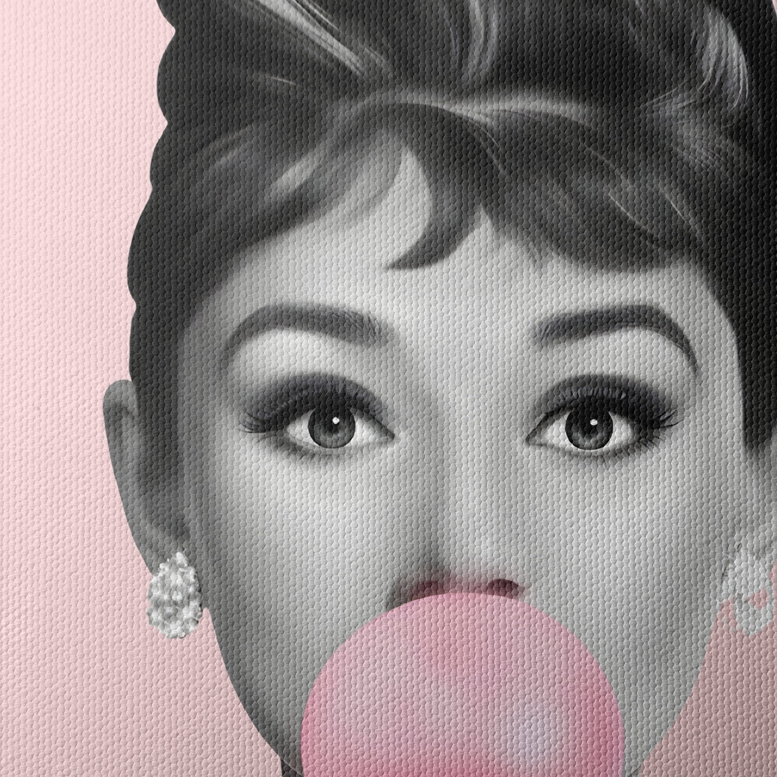 Elegant Woman with Bubblegum in Pop Art Style - Image 4