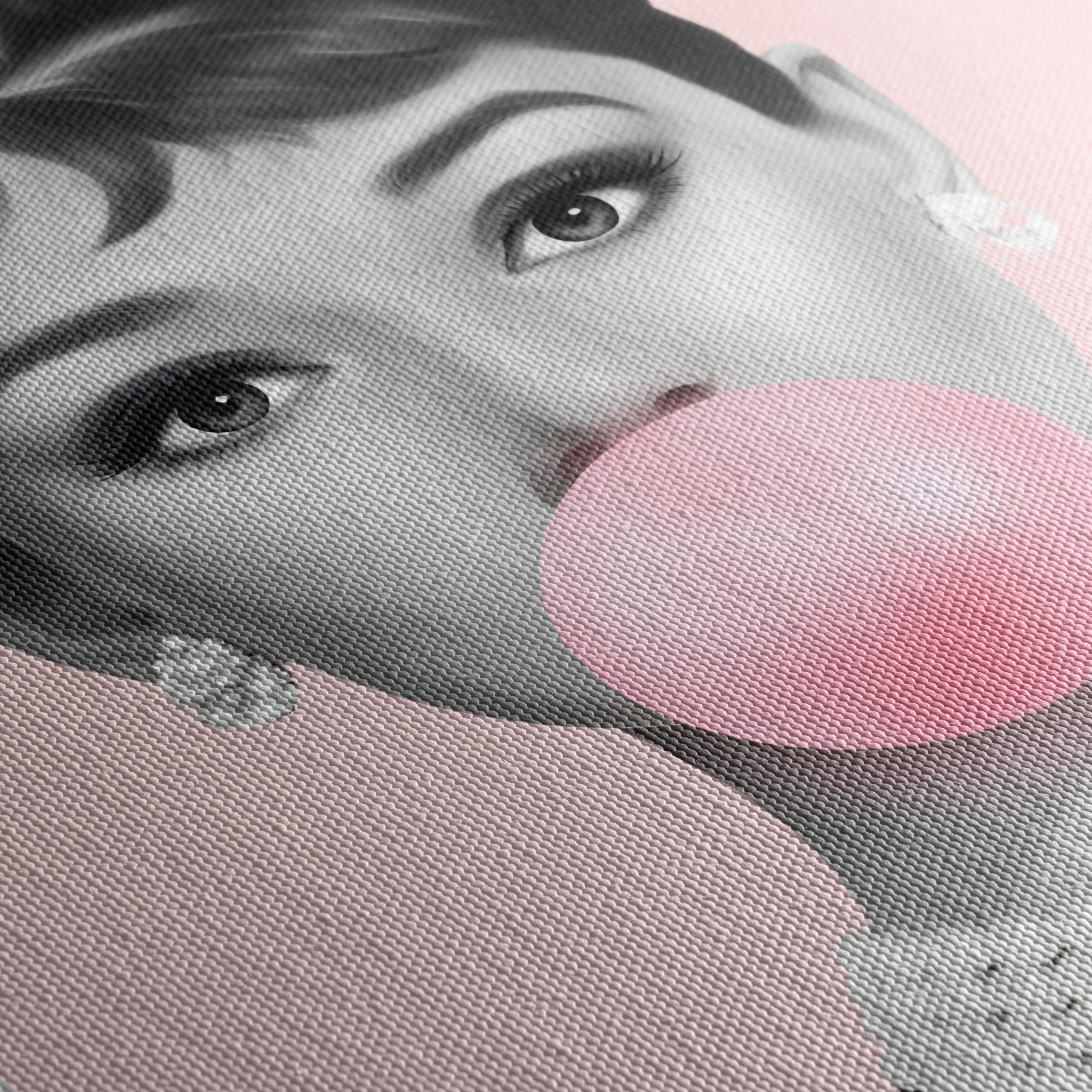 Elegant Woman with Bubblegum in Pop Art Style - Image 5