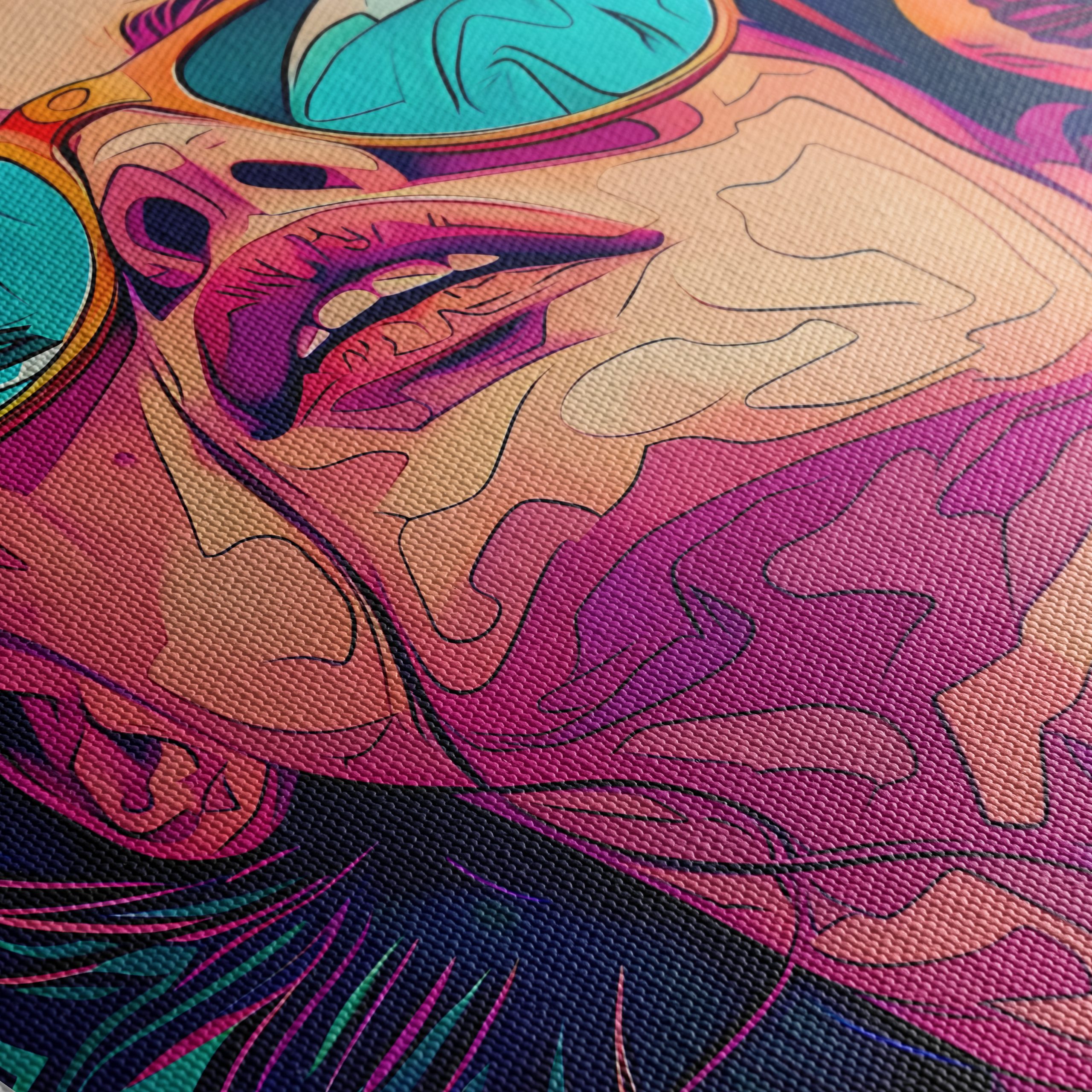 Vibrant Pop Art Portrait with Oranges - Image 5