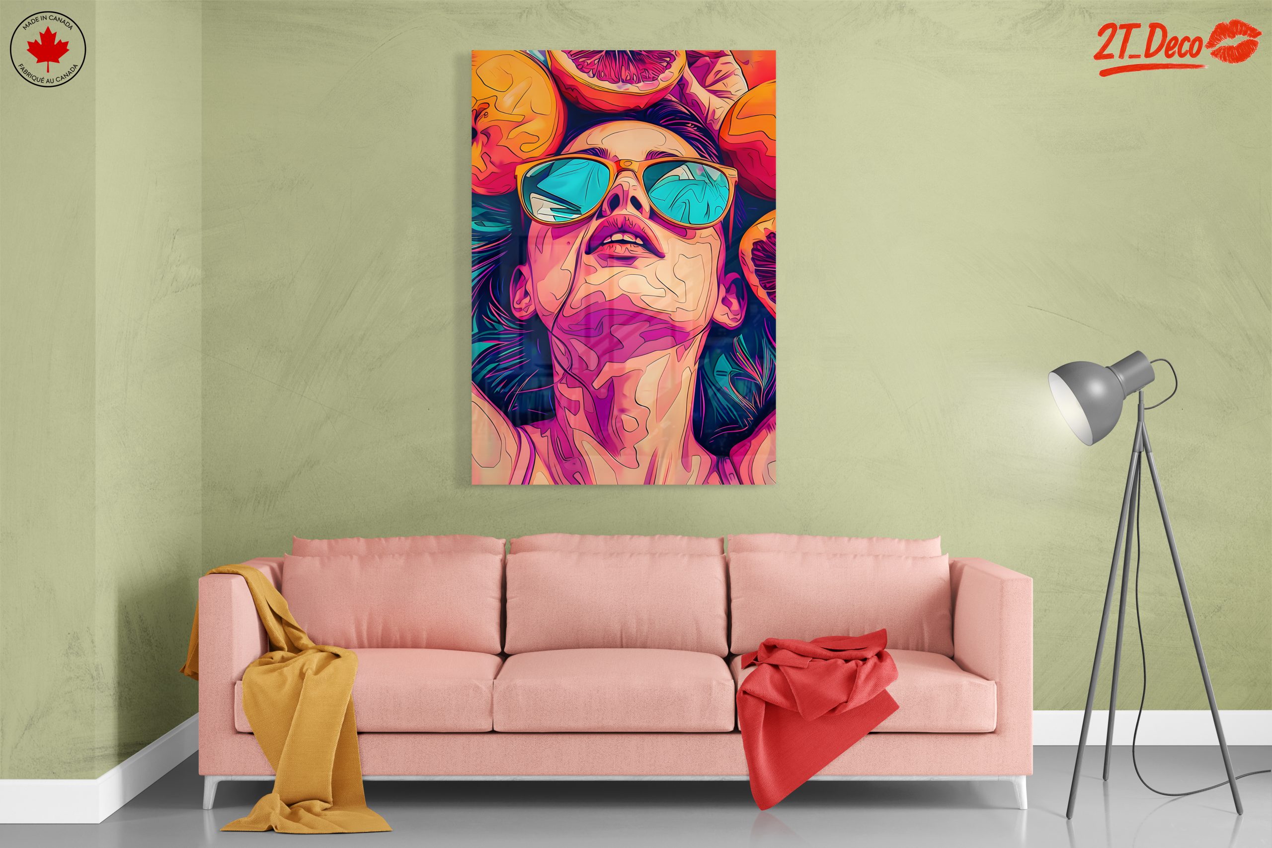 Vibrant Pop Art Portrait with Oranges - Image 7