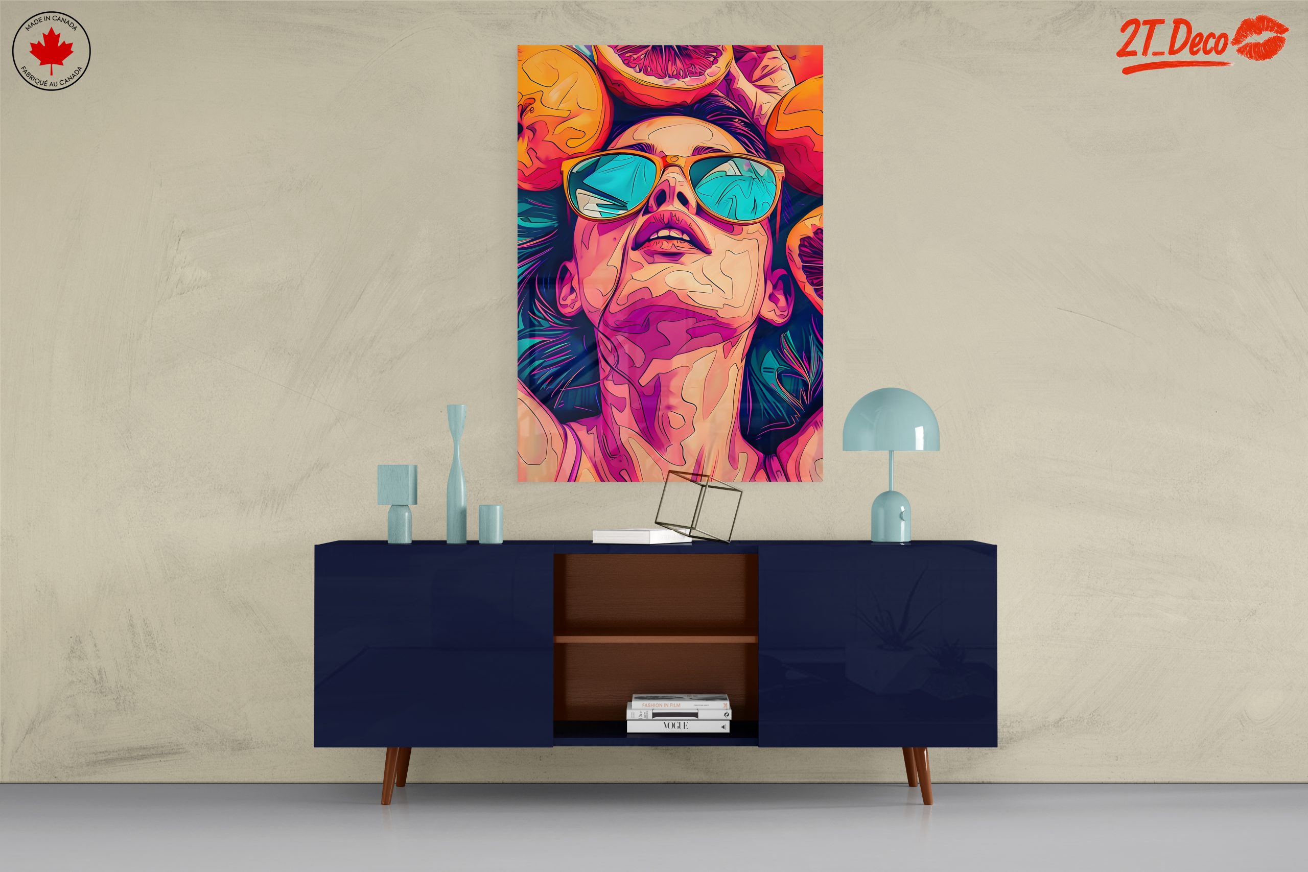 Vibrant Pop Art Portrait with Oranges - Image 8