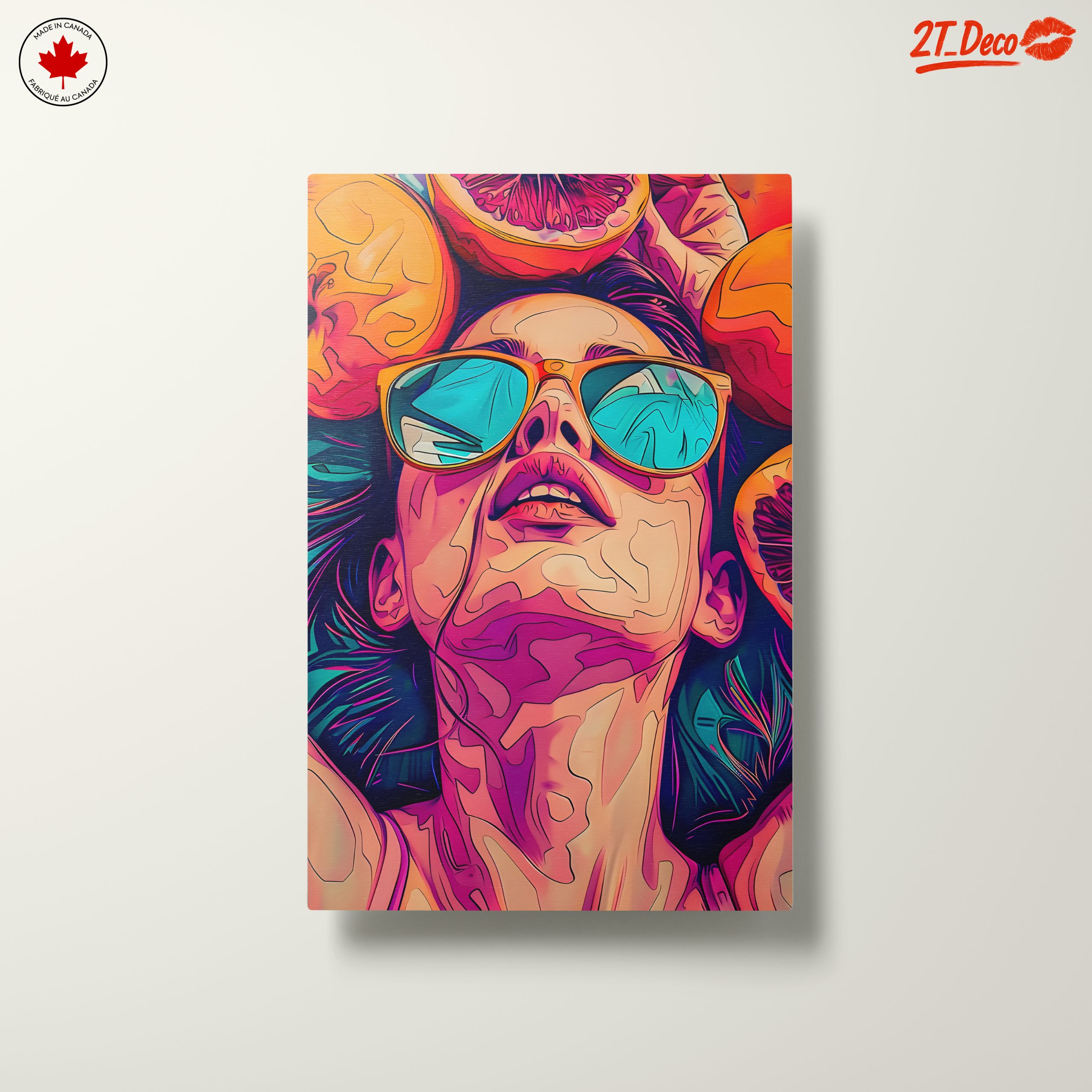 Vibrant Pop Art Portrait with Oranges - Image 10