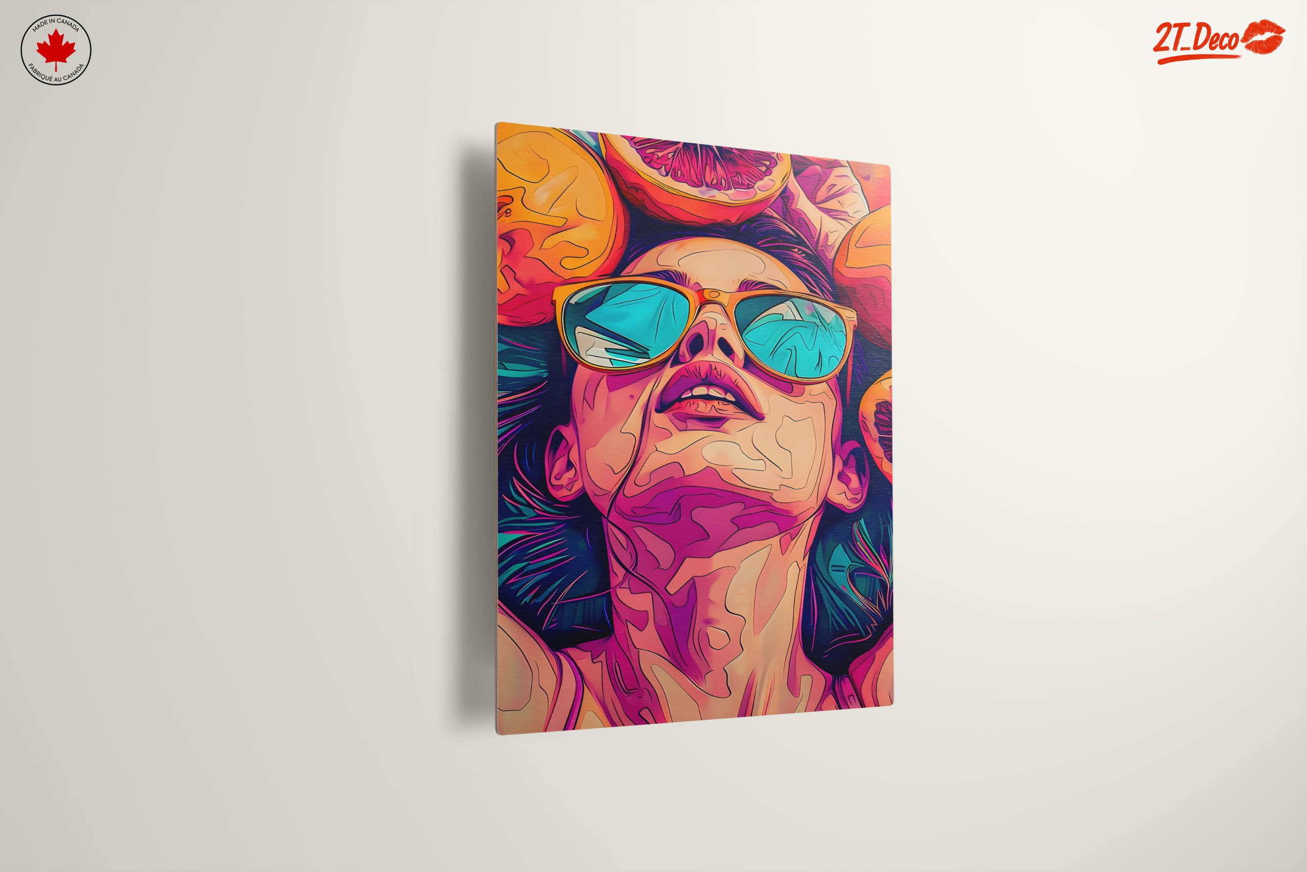 Vibrant Pop Art Portrait with Oranges - Image 13
