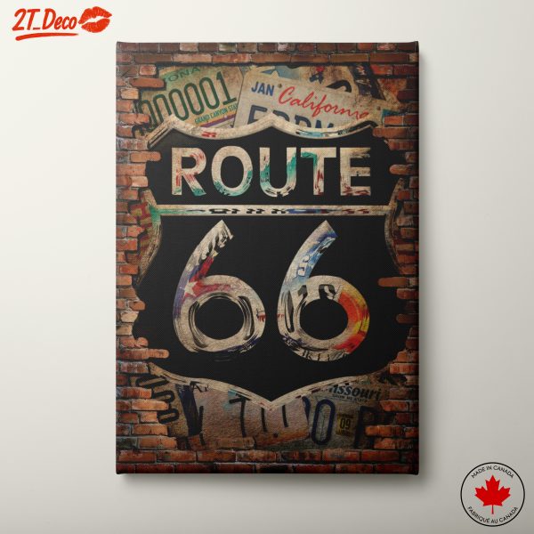 Route 66 Vintage License Plate Artwork
