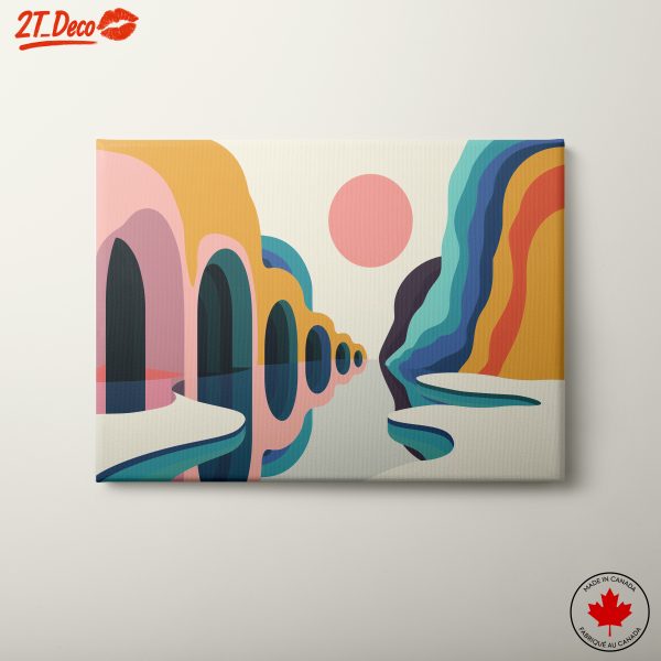 Colorful Abstract Landscape with Soft Curves