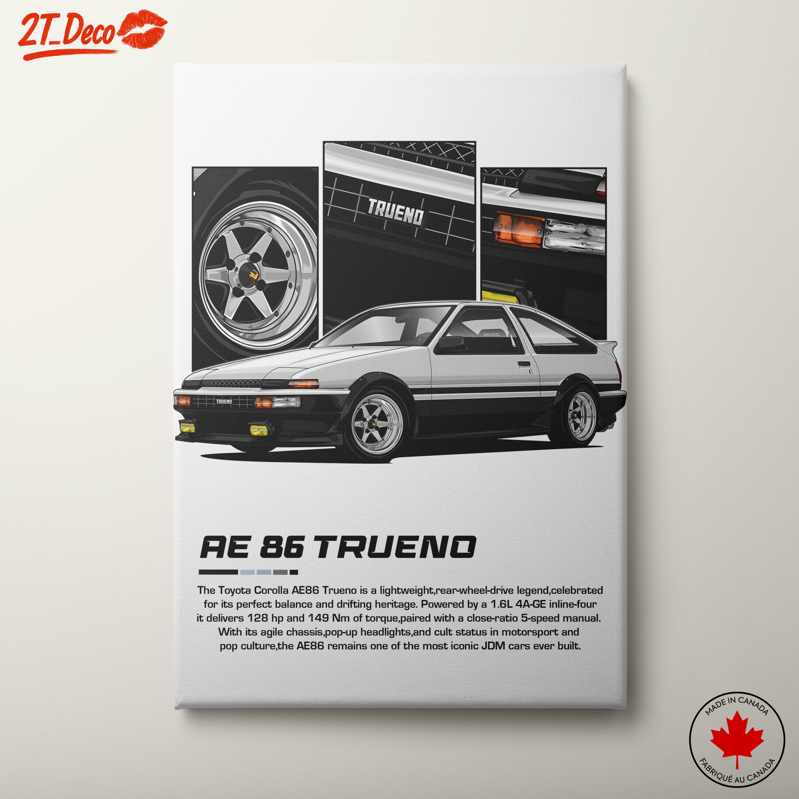 Stylized Toyota Corolla AE86 Trueno Car Art