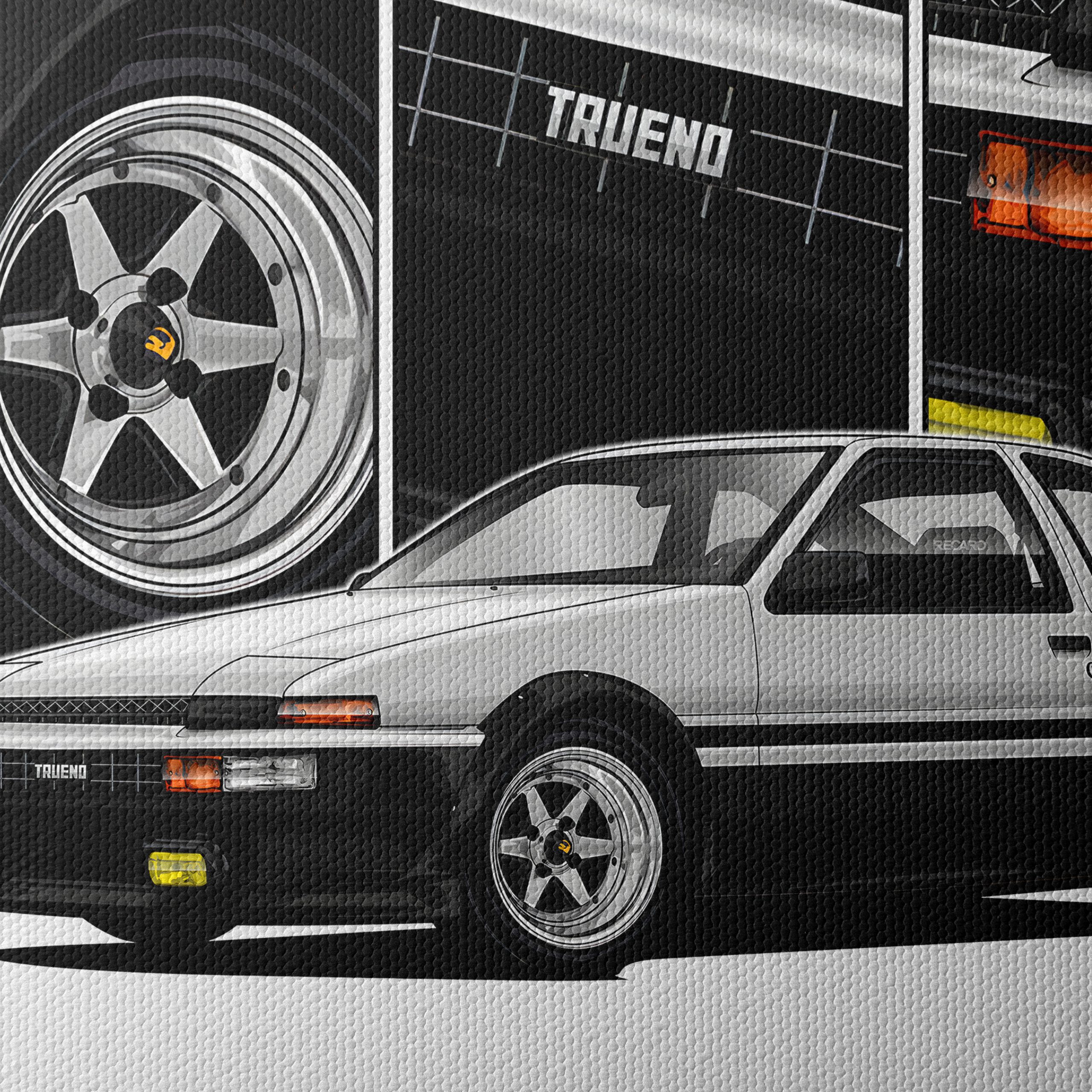 Stylized Toyota Corolla AE86 Trueno Car Art - Image 4