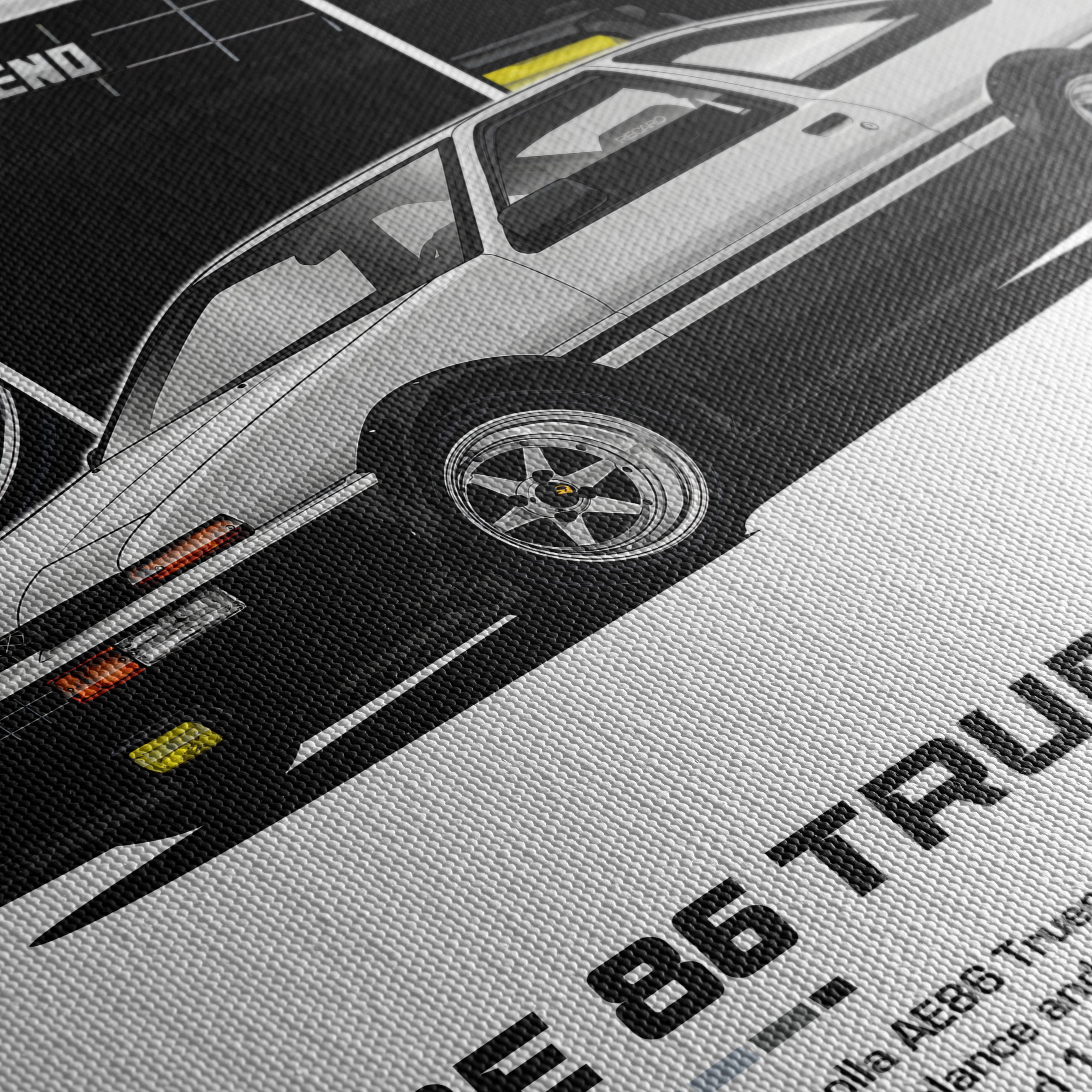 Stylized Toyota Corolla AE86 Trueno Car Art - Image 5
