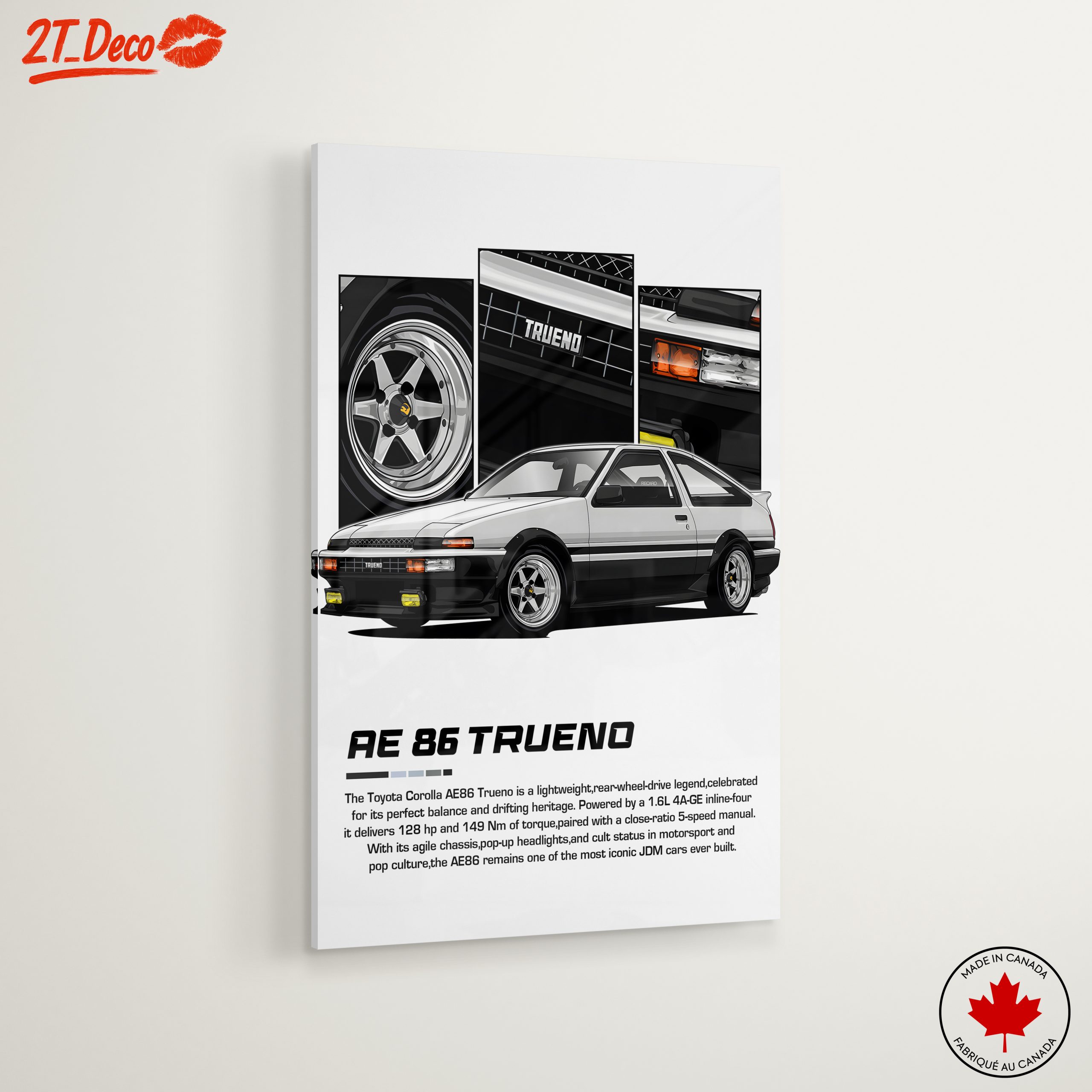 Stylized Toyota Corolla AE86 Trueno Car Art - Image 6