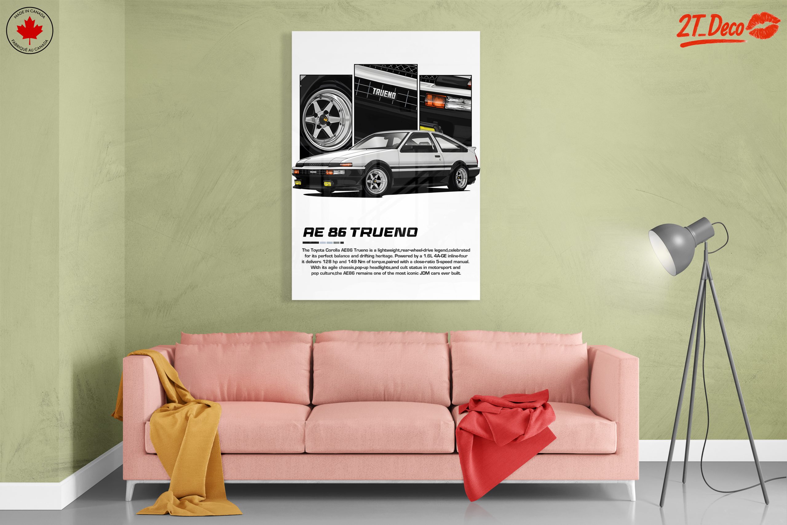 Stylized Toyota Corolla AE86 Trueno Car Art - Image 7