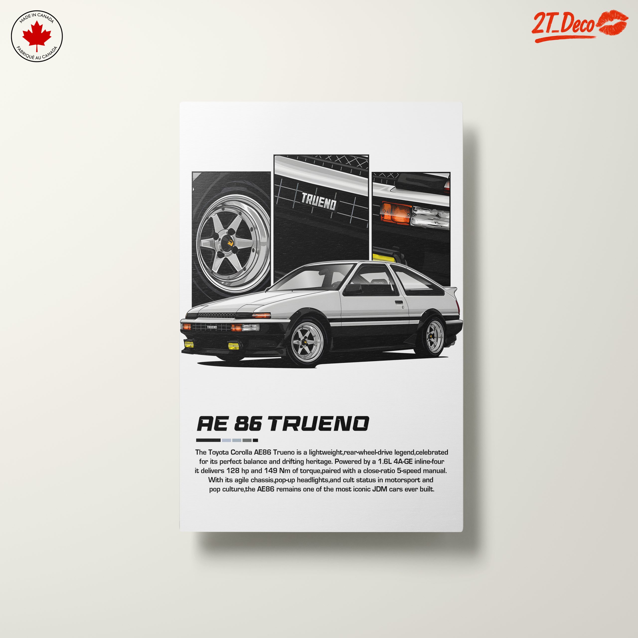Stylized Toyota Corolla AE86 Trueno Car Art - Image 10