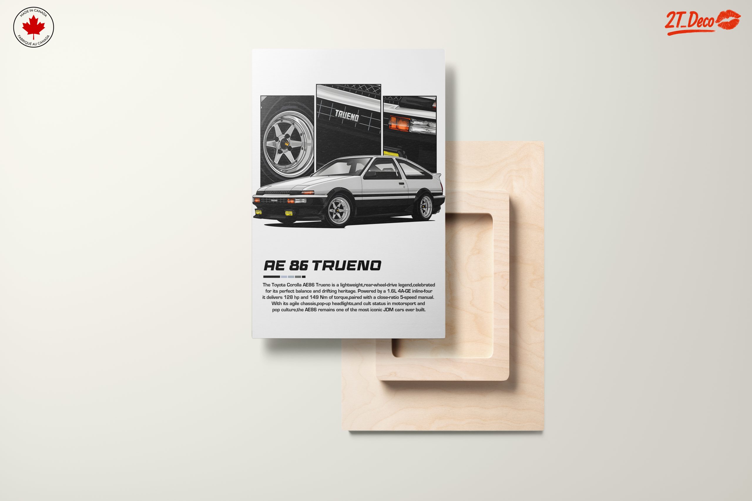 Stylized Toyota Corolla AE86 Trueno Car Art - Image 11