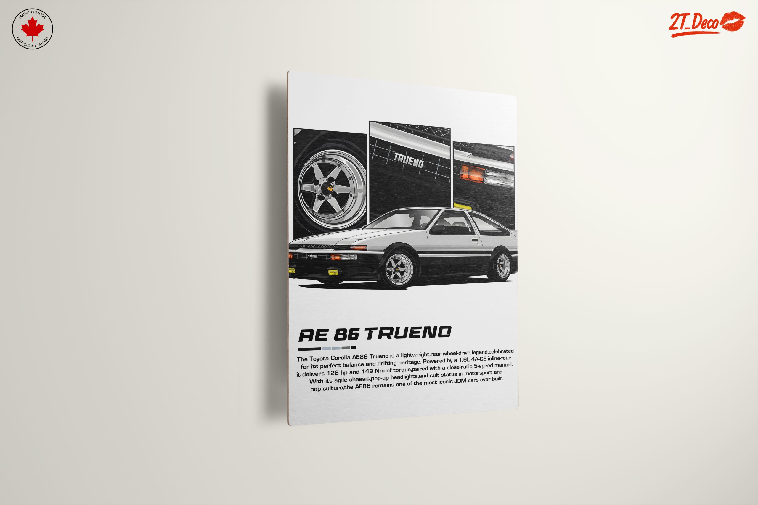 Stylized Toyota Corolla AE86 Trueno Car Art - Image 13