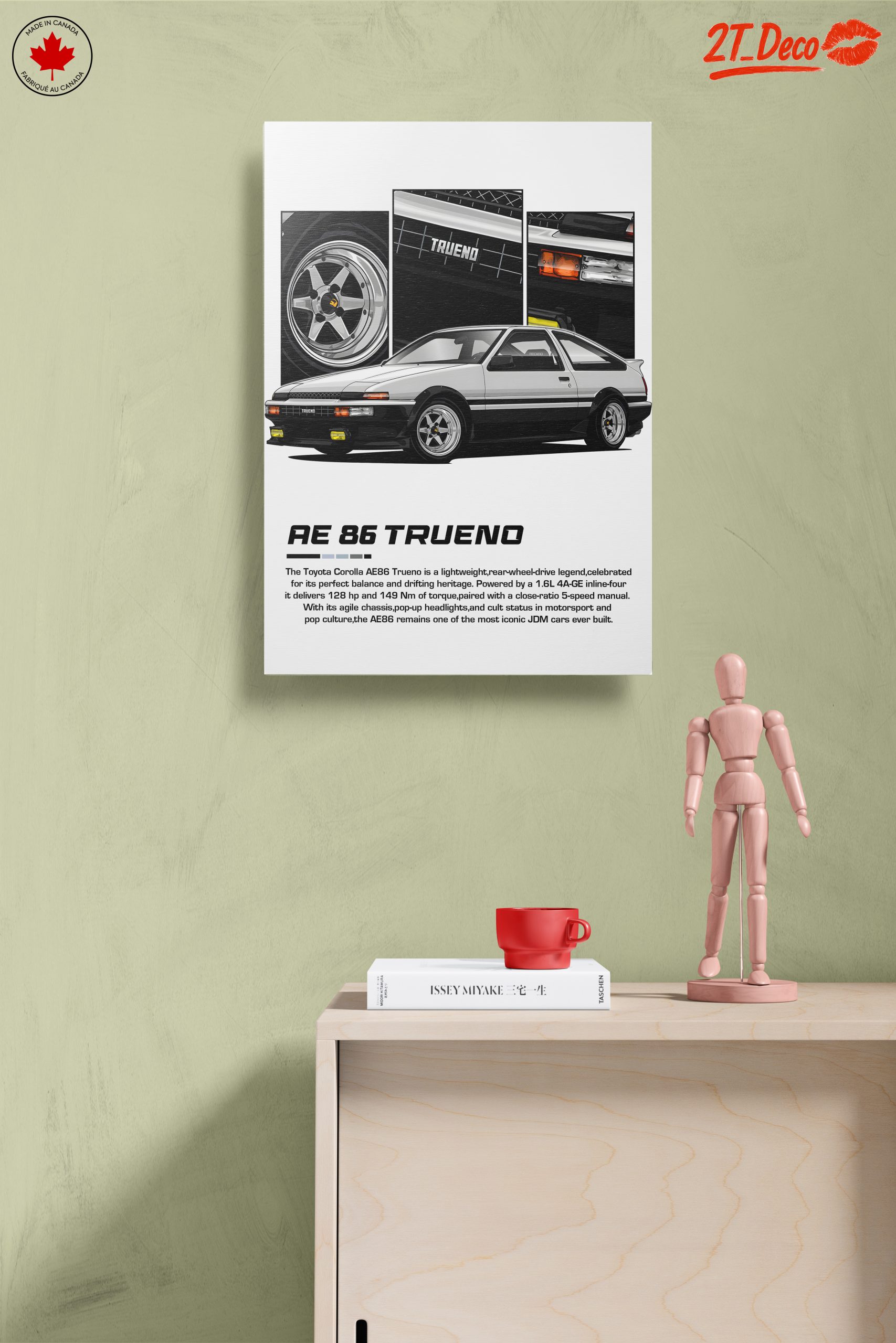 Stylized Toyota Corolla AE86 Trueno Car Art - Image 14