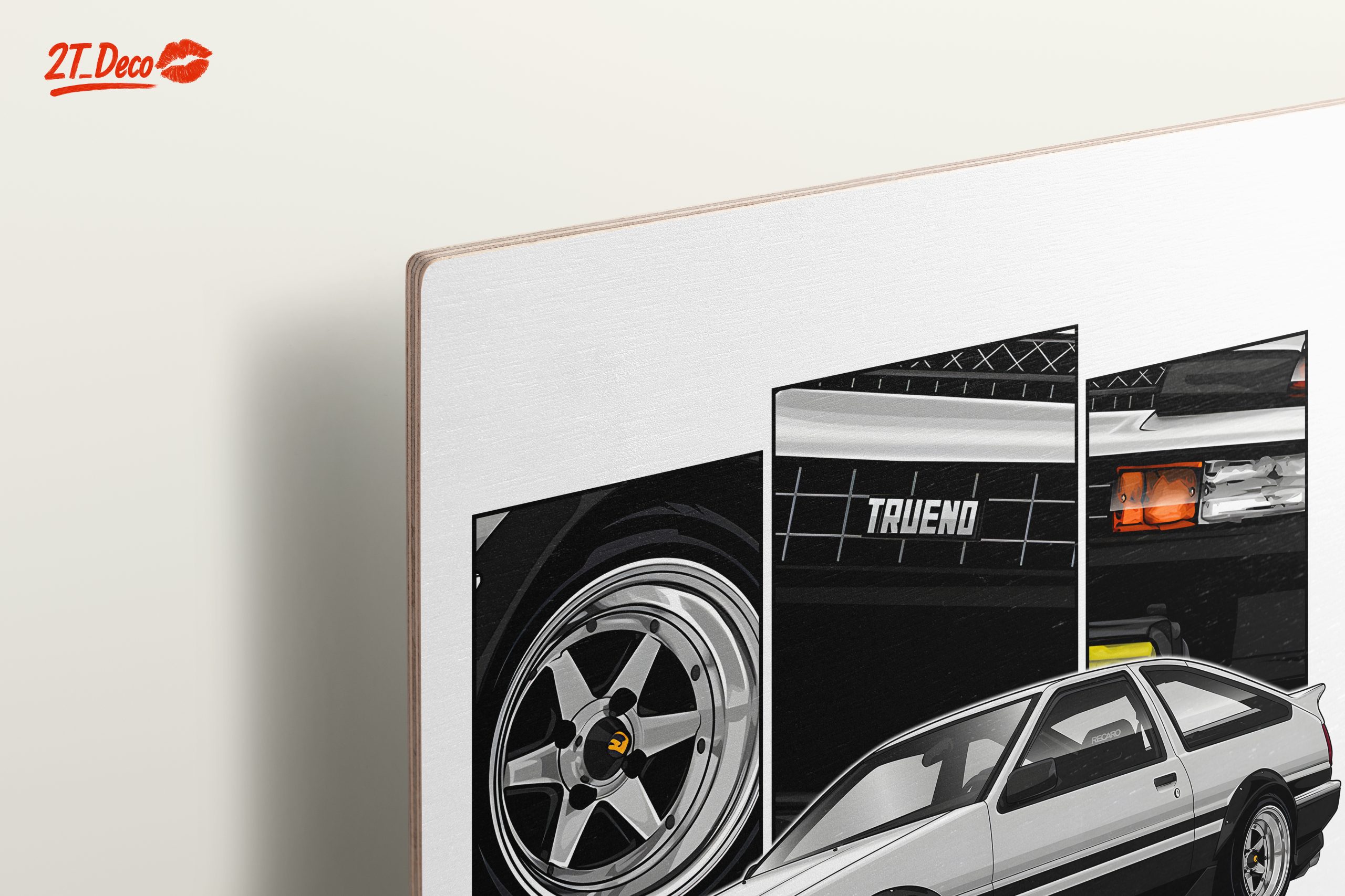 Stylized Toyota Corolla AE86 Trueno Car Art - Image 15