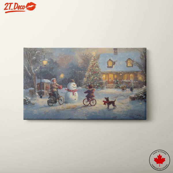 Charming Winter Christmas Scene with Snowman