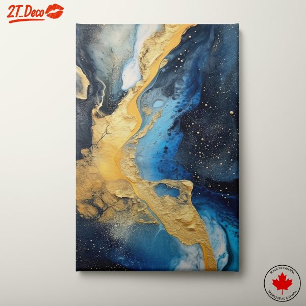 Stunning Abstract Artwork in Blue and Gold