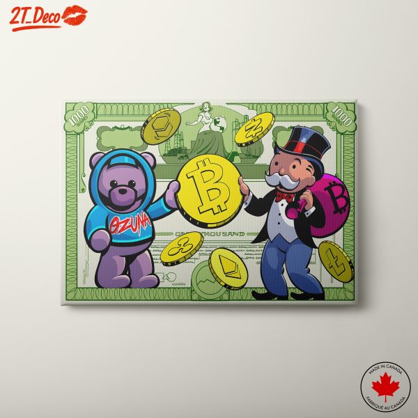 Playful Cryptocurrency Pop Art with Colorful Characters