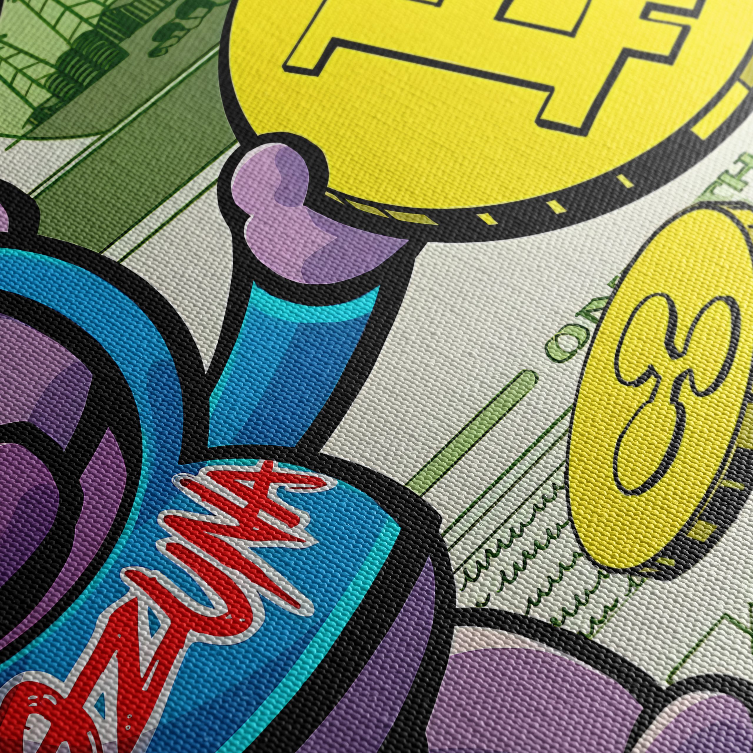Playful Cryptocurrency Pop Art with Colorful Characters - Image 5