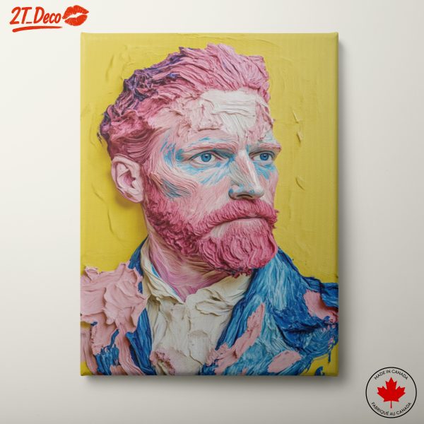 Vibrant Contemporary Portrait on Yellow Background
