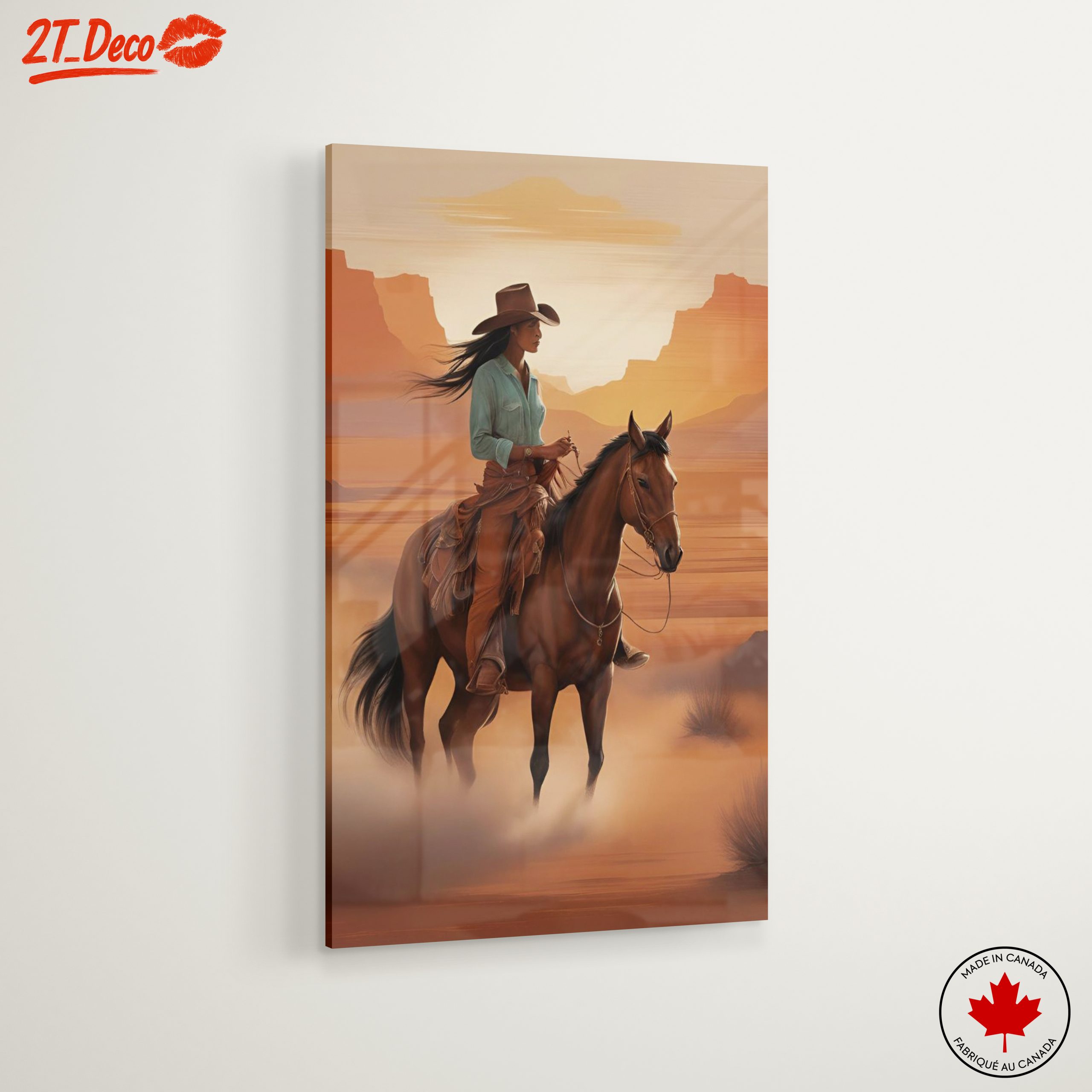 Cowgirl Riding Horse in the Desert Landscape - Image 6
