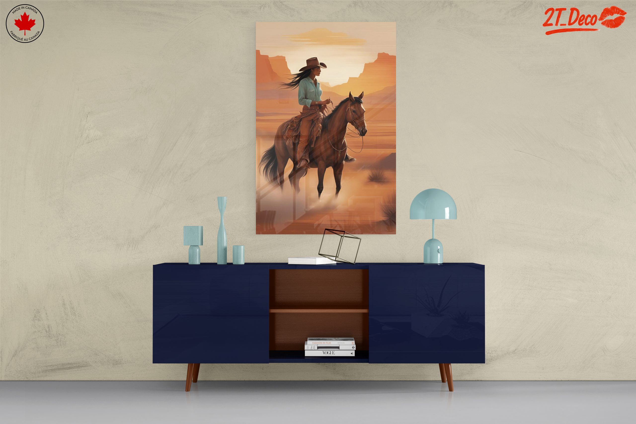 Cowgirl Riding Horse in the Desert Landscape - Image 8