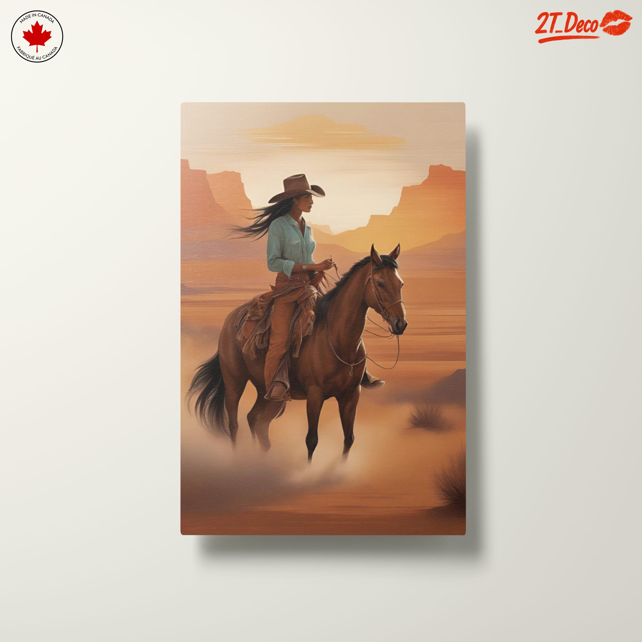 Cowgirl Riding Horse in the Desert Landscape - Image 10