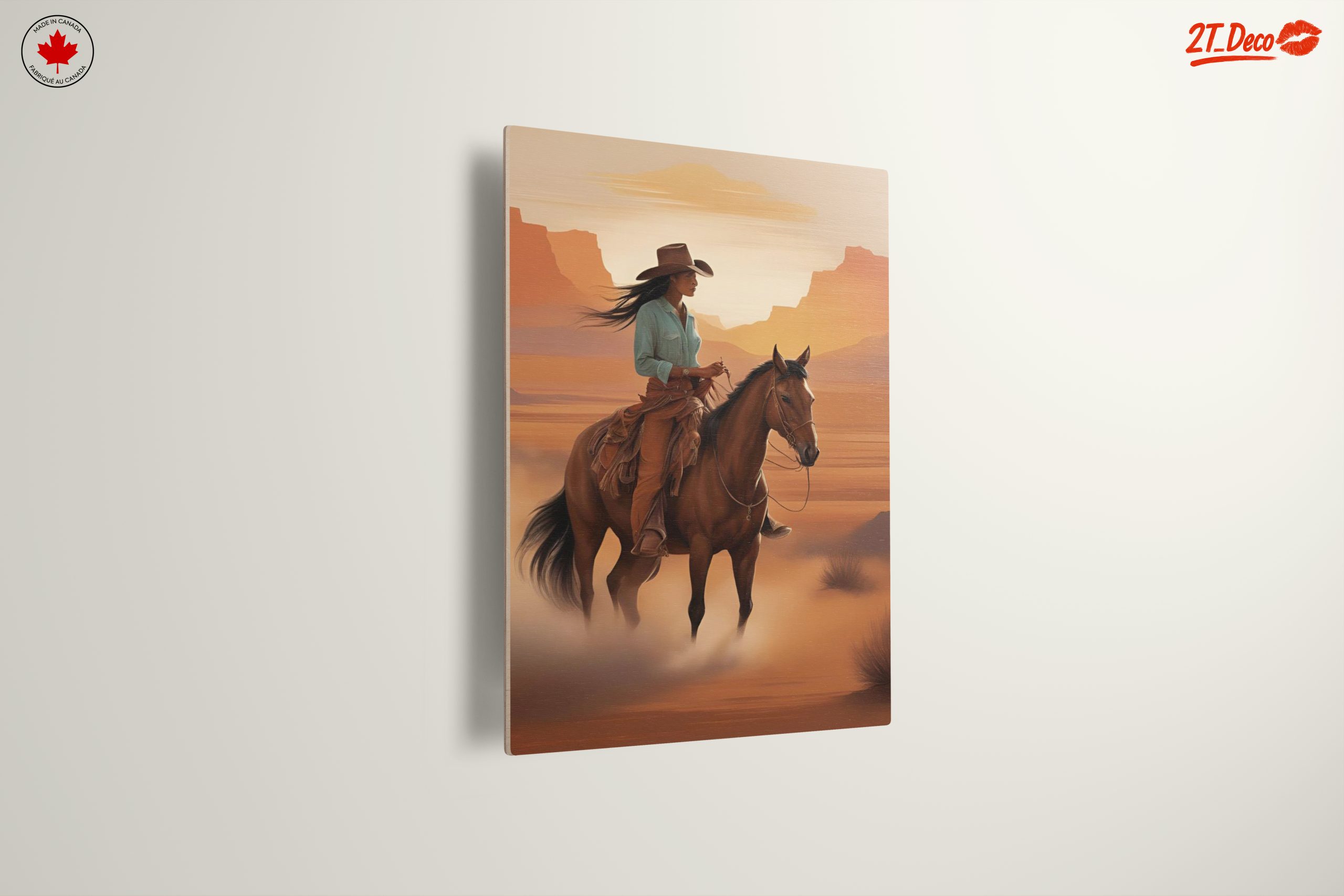 Cowgirl Riding Horse in the Desert Landscape - Image 13