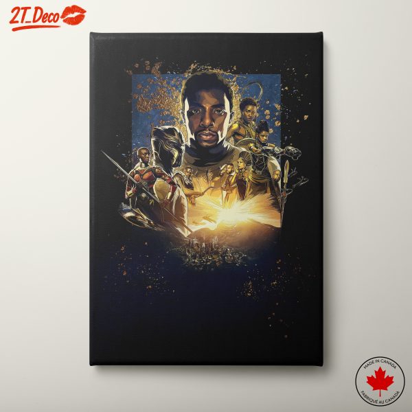Epic Black Panther Artwork Featuring Vibrant Characters