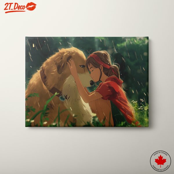 Tender Moment Between Girl and Dog