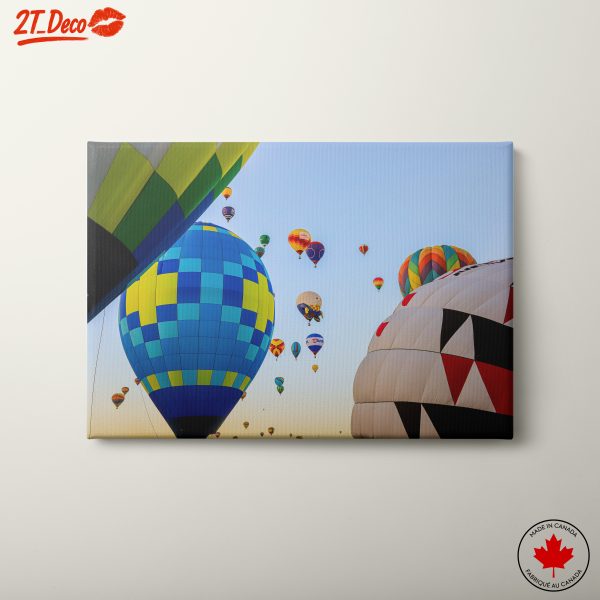 Colorful Hot Air Balloons in Blue Sky
