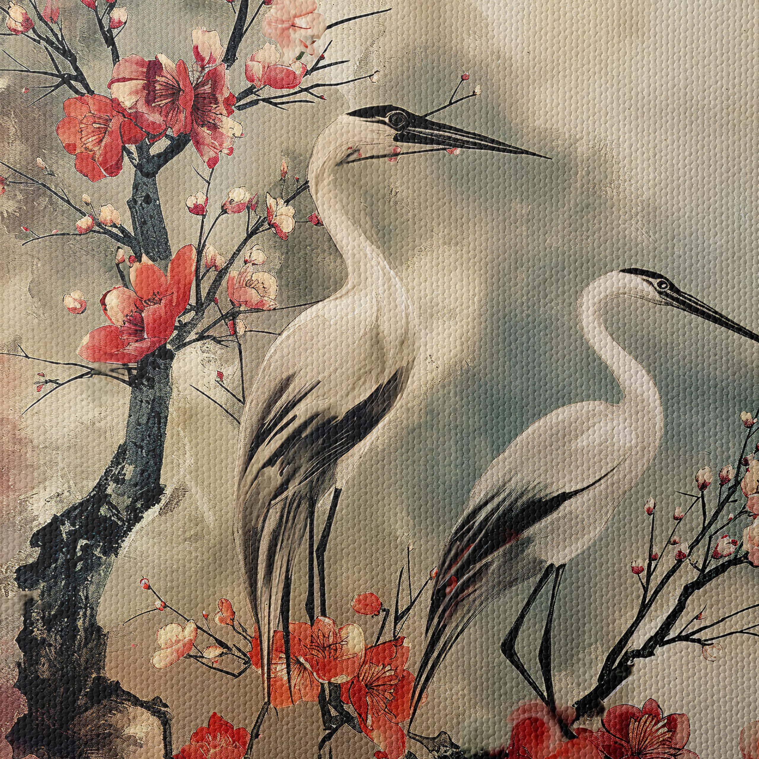 Cranes and Cherry Blossoms Wall Art - Image 4