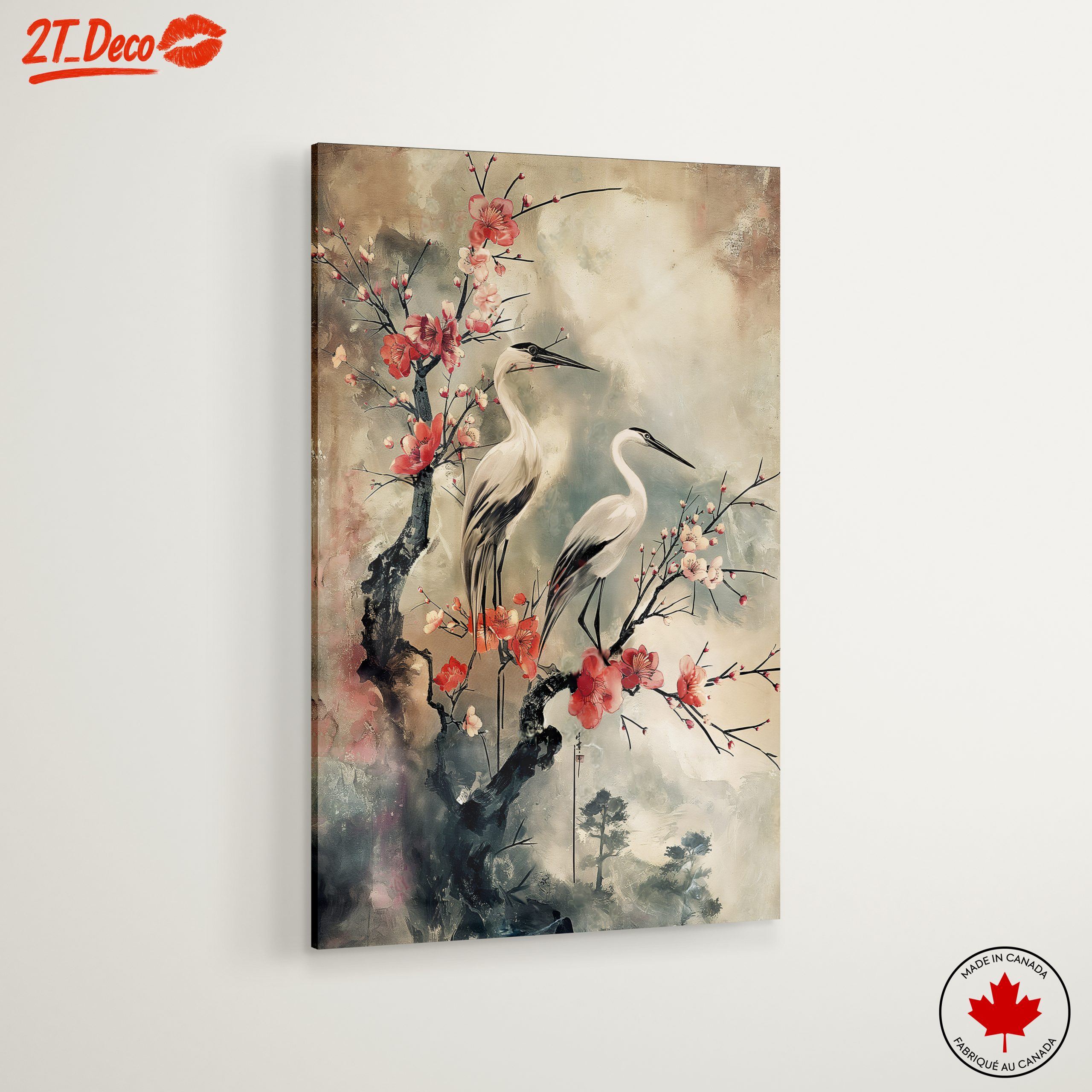 Cranes and Cherry Blossoms Wall Art - Image 6