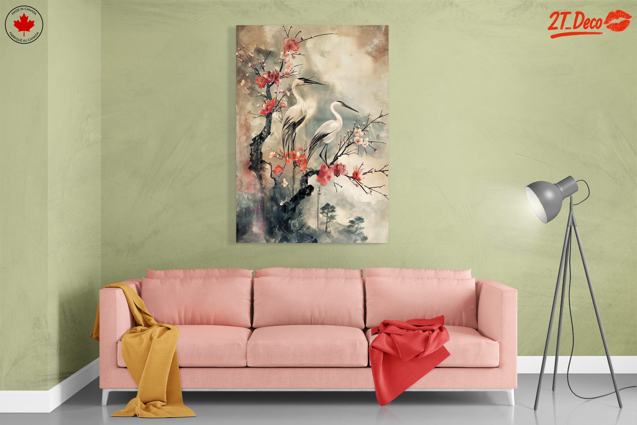 Cranes and Cherry Blossoms Wall Art - Image 7